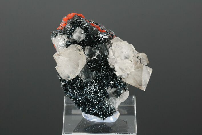 Beta Quartz Crystals on Lustrous Bladed Hematite - England #175430
